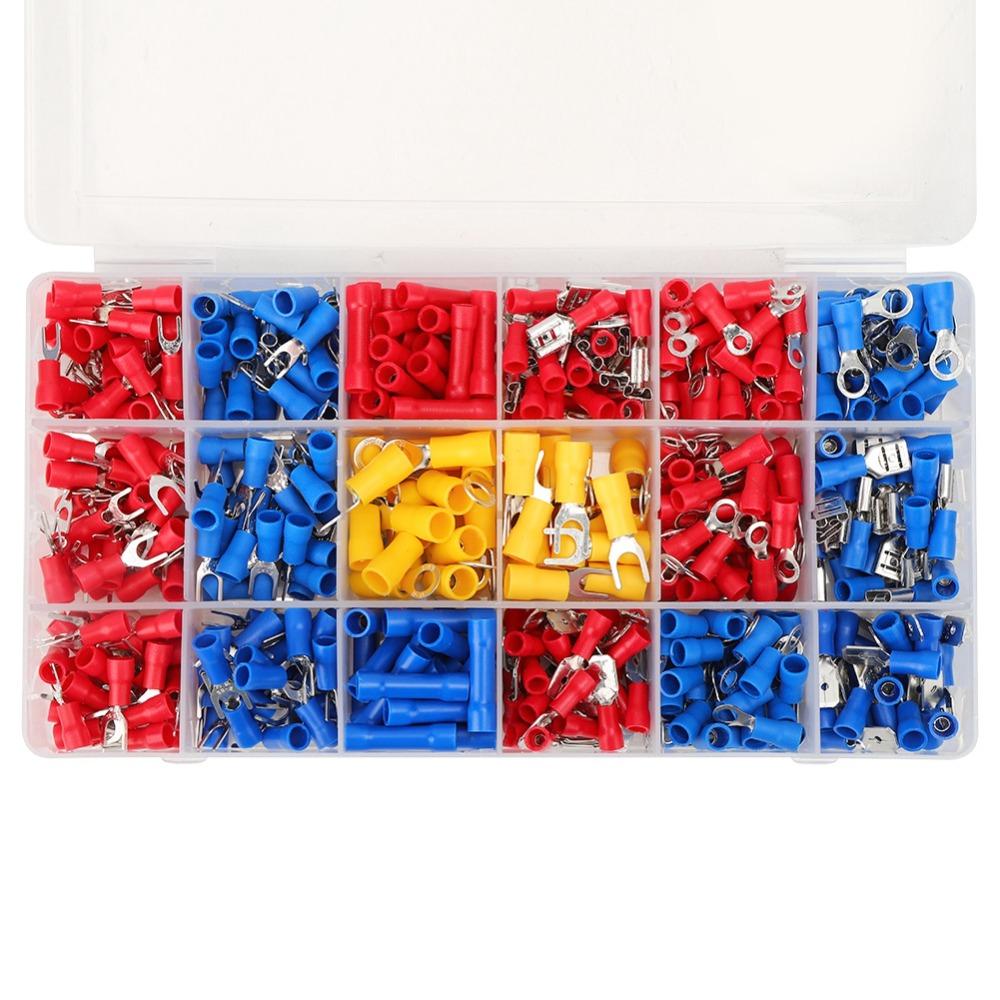 520PCS Red Blue Yellow Cold Pressed Terminal Insulated Durable Electrical Connectors Quick-Connecting Connector