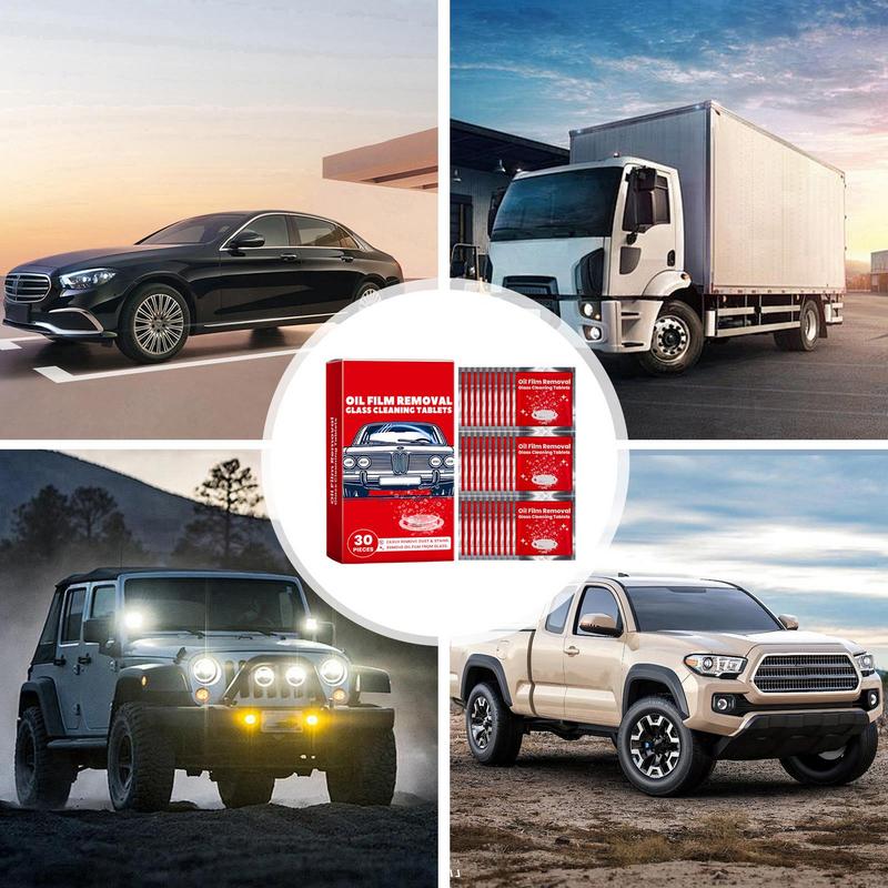 Oil Film Cleaning Tablets Solid Oil Film Cleaner Concentrated Tablets Window Glass Cleaner Safe Long Lasting Bird Droppings Mud