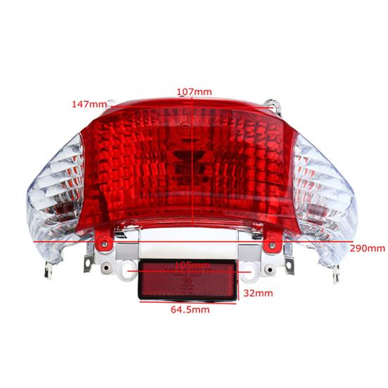 Motorcycle Tail Light Assembly for Chinese 50cc GY6 Scooter Moped Tao Tao Sunny