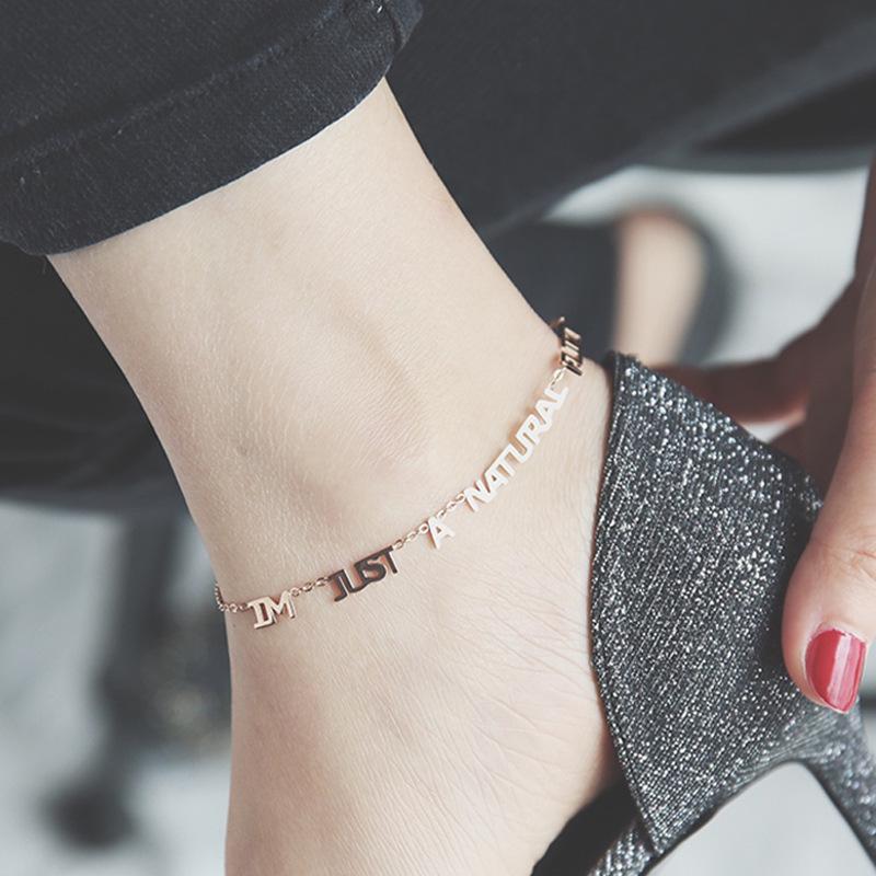 

Born to Sparkle Anklet - Women s Titanium Steel Mori Style, Versatile & Fashionable