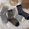 Leonne Striped Winter Fleece Striped Socks 4-Color Set