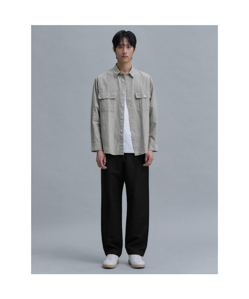 SHIFT.G Wool Linen Editor Setup Pants Black