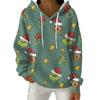 Women's Fashion Casual Christmas Print Pullover Long-Sleeve Hooded Sweatshirt