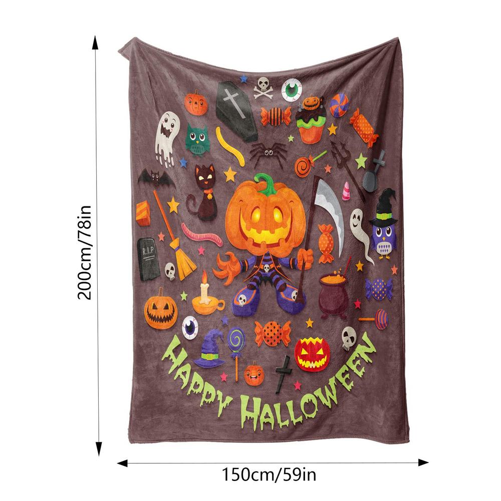 Spooky Blanket Halloween Horror Ghost Pumpkin Witch Blankets And Throws Soft Halloween Fall Blanket Warm Blanket For Napping