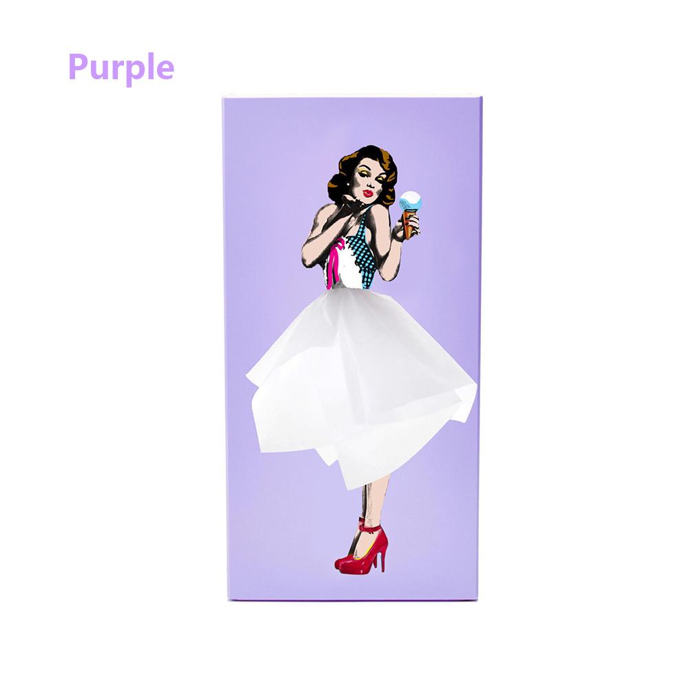 Flying Skirt Girl Tissue Box Retro Tissue Box for Fun Decorative Ornaments, Blue