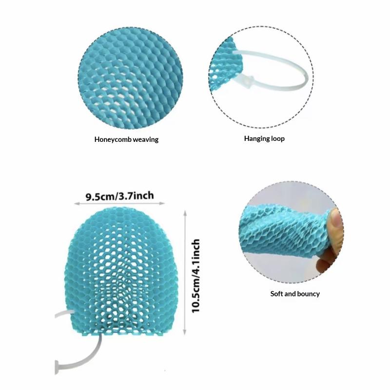 Honeycomb Exfoliating Shower Finger Caps Body Scrub Cleansing Bath Mitt Breathable Odorless Skin Care Tool Multi-Color