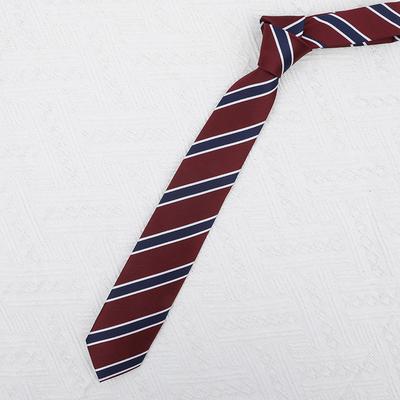 Jk Burgundy Striped Lazy Free Plaid Small Tie Japanese College Style Female Bachelor'S Uniform Collar Flower Male Tide