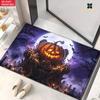 2D Flat 1pc 850gsm Velvet Door Mat Moon Pumpkin Art HD Printed Kitchen Rugs,Non-Slip Yoga Mats,Absorbent Machine Washable Polyester Rug for Bathroom,L