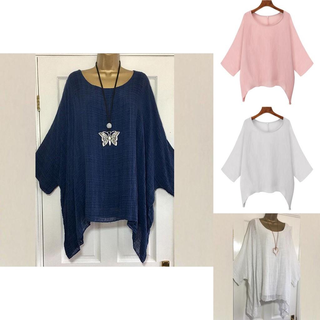 Plus Size Women's Soft And Comfortable Summer T-shirt Kaftan Blouse For Casual Wear