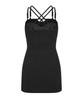 Kwajipyuliti Black Shoulder Strap Mini Dress
