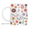Artistic Florals Print Ceramic Mug Holding Mum Hand Designs Drinking Cup Great For Home Offices Or Cafes