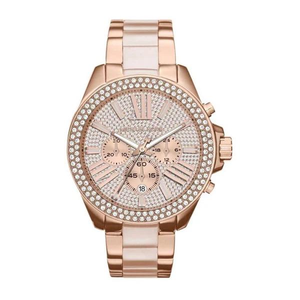 

Michael Kors MK6096 Wren Rose Gold-Tone Acetate Quartz Women s Watch рожевий колір золота