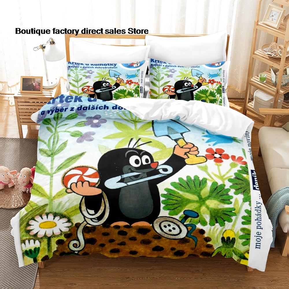 3D-gedrucktes Die kleine Maulwurf Bettwäsche-Set Bettbezug Kissenbezug Für Kinderzimmer Dekoration Einzelbett Doppelbett Queen Size King Size Bettwäsche