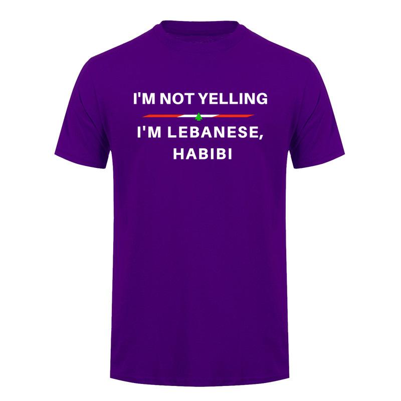 Im Not Yelling Im Lebanese Habibi Funny Arabic Tshirt Lebanon Flag Graphic T Shirts Casual Style Da960
