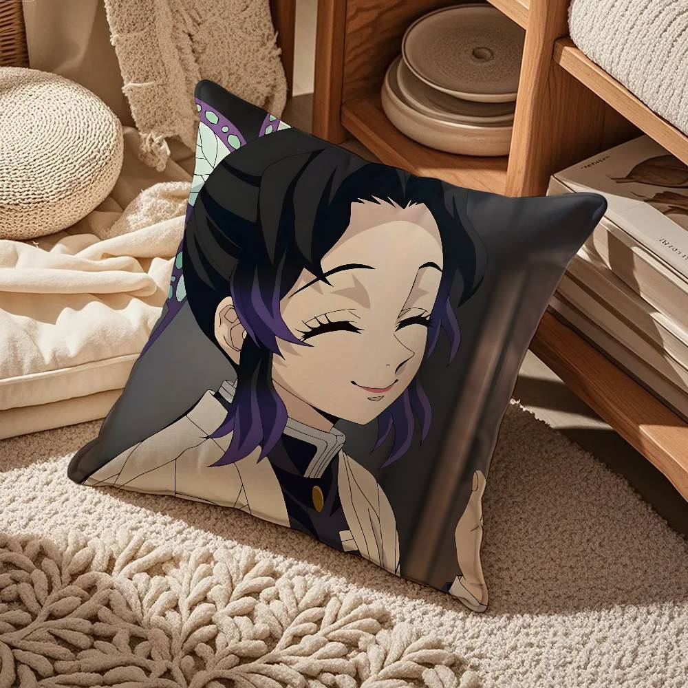 Anime D-Demon S-Slayer K-Kimetsu No Yaiba Pillow Case Comfort Sofa Bed Silky Elegant Invisible Zipper Custom Decorative Cushion