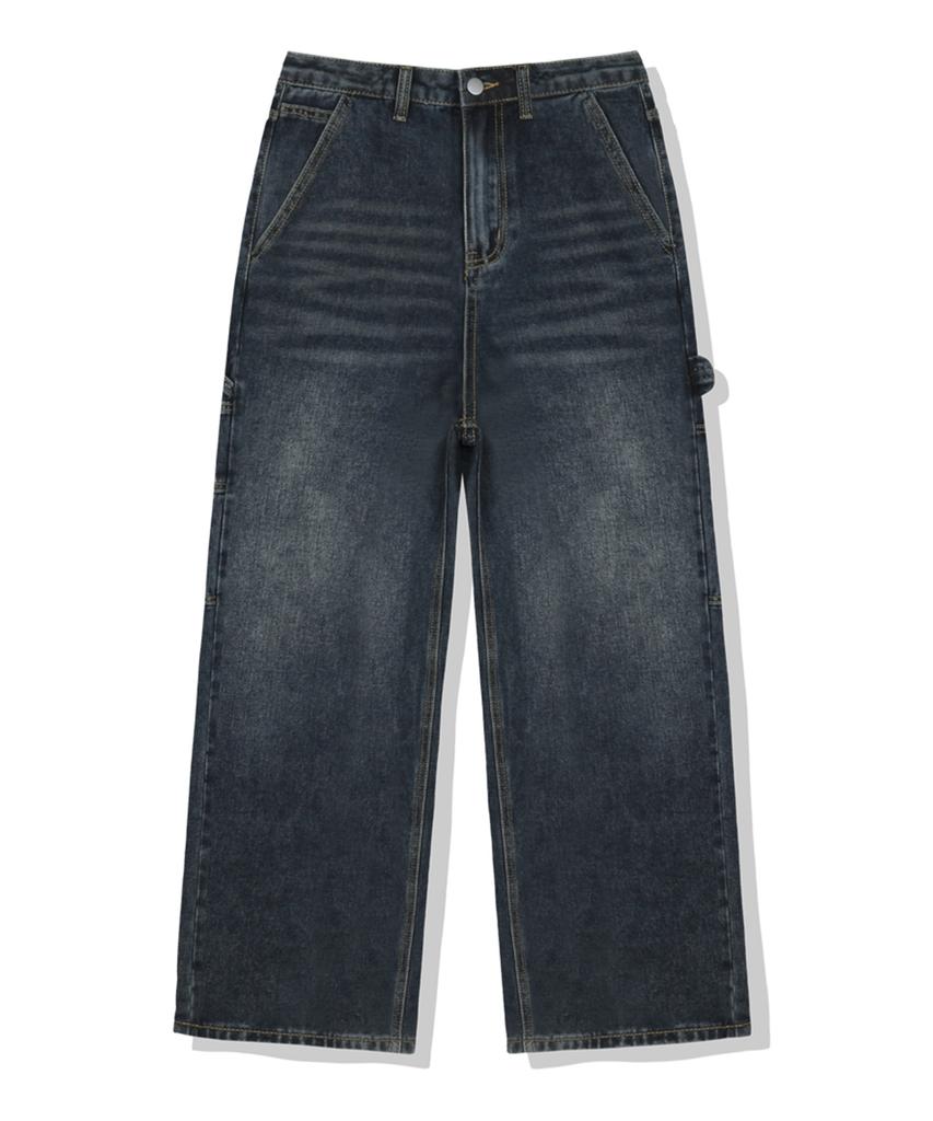 ANEWBROS Soren Carpenter Balloon Wide Washed Denim Pants 4 Colors [Anbd_8023] (A Type)