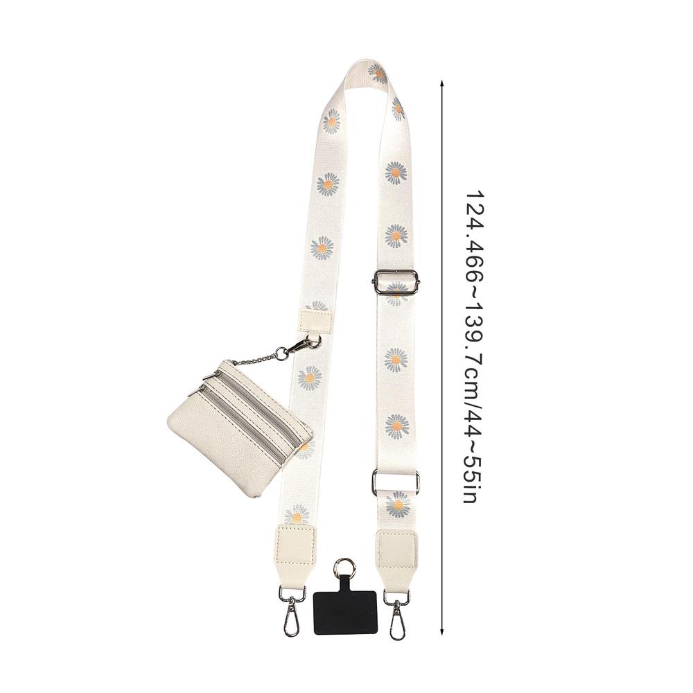 Phone Strap With Zippered Pouch For Women, Adjustable Cellphone Lanyard Crossbody With Wallet ,Clip And Go Strap for Phone