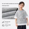 Girl's Classic Round Neck Printed T-shirt with Ruffle Trim