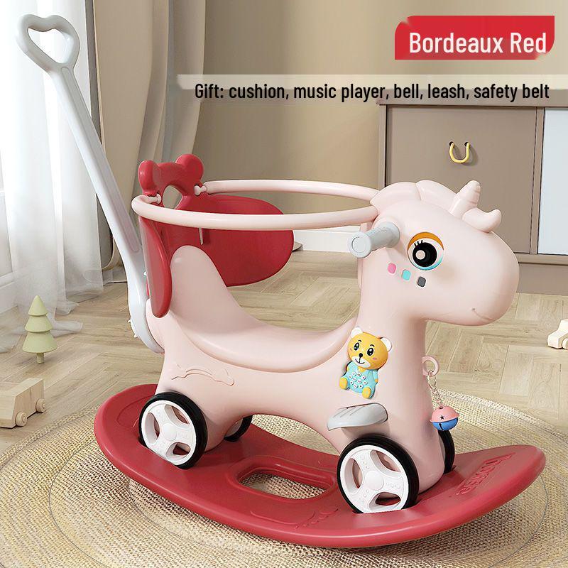 3-in-1 Wooden Rocking Horse & Ride-On Toy: Perfect First Birthday Gift for Boys and Girls