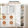 60×37×171 cm, Tall Bathroom Cabinet, MDF, 2 Drawers, Laundry Basket with Flap, Adjustable Shelves, Soft-Close Hinges, Tip-Over Protection, White.