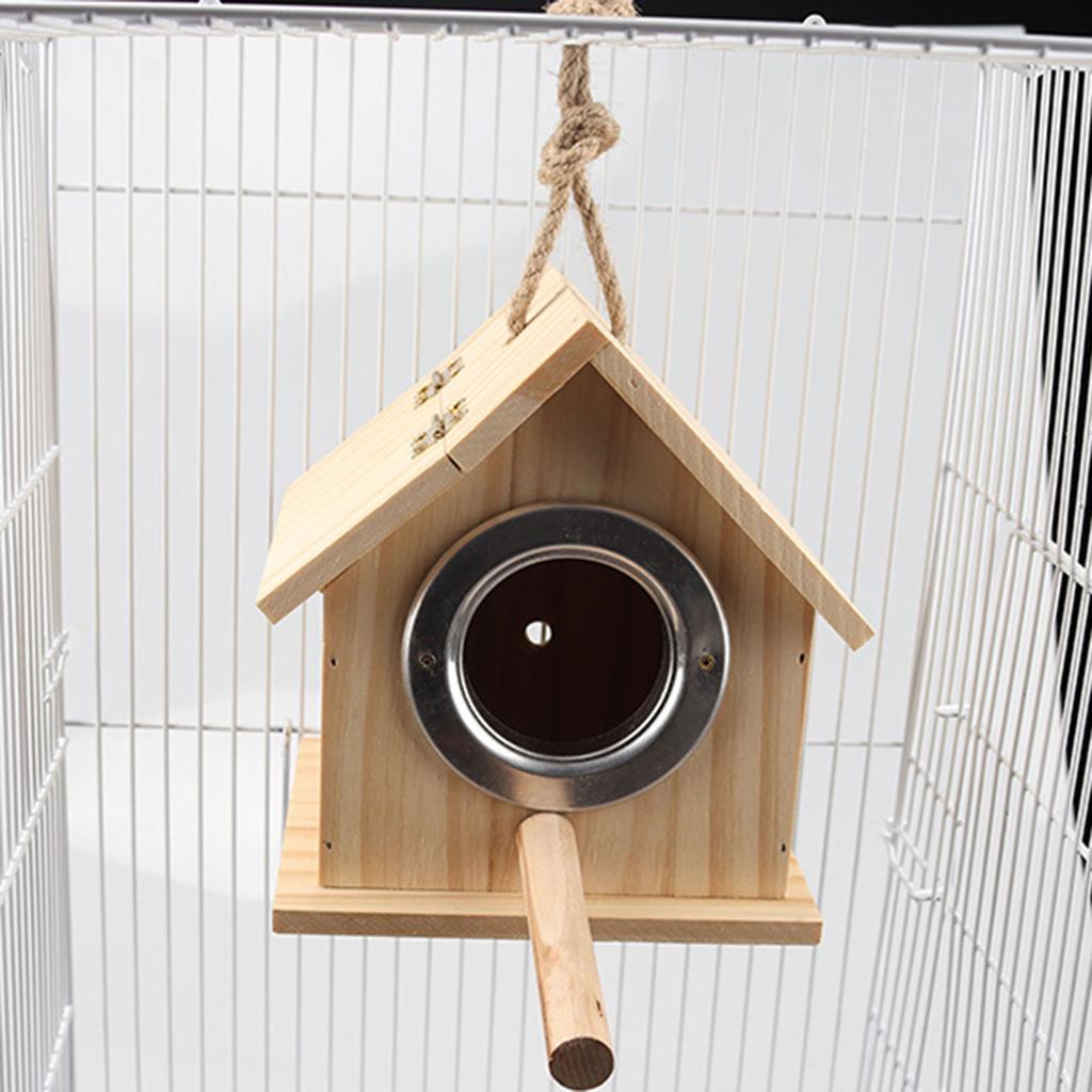 Wooden Bird House Parakeet Nest Box Bedding Bird Nesting Houses For Outside Breeding Box Mating Box for Lovebirds