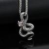 Men's Retro Fashion Stainless Steel Python Pendant - Unique Hip Hop Design