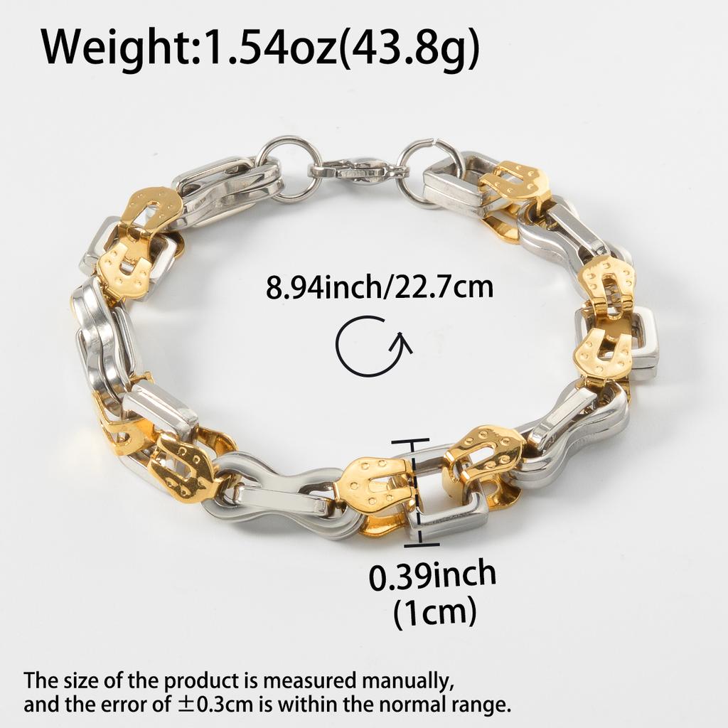 Stainless Steel Industrial Bracelet Edgy Trend Retro Luxury Unisex Bangles Christmas Gift New Year Present for Friends