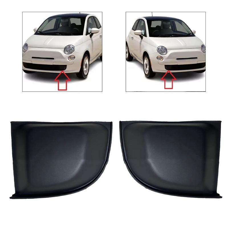 For Fiat 500 2007-2015 Front Bumper Trim Strip Left & Right Side Cover Plate Direct Snap-On Installation Exterior Bumper Molding Guard