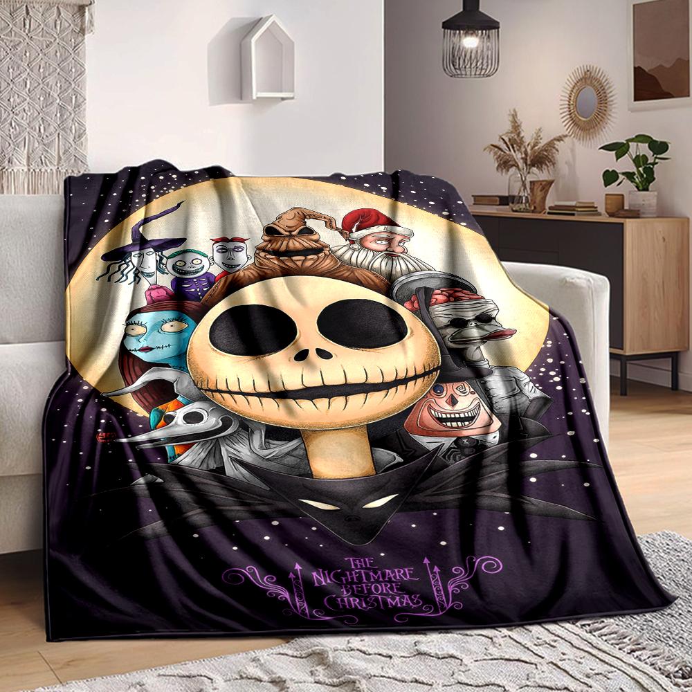 1Pc Nightmare Before Christmas Blanket Soft And Comfortable Casual Warm Camping Travel Christmas Halloween Xmas Gift M924520