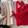 Winter Wool-Blend Scarf For Women Soft Solid Color Tassel Shawl Wrap Thick Warm Blanket Echarpe Bandana Female Scarves