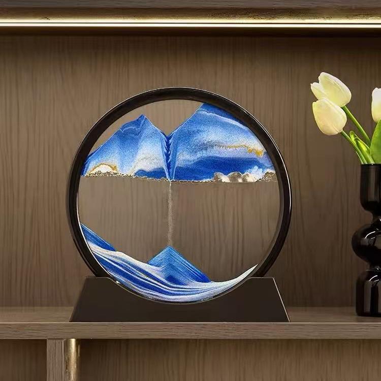 3D Flowing Sand Art Hourglass: Elegant Living Room & Office Decor, Perfect Small Gift