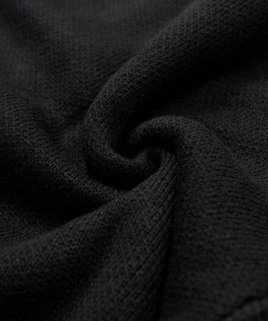 Excontainer Jacquard Two-Way Hooded Knit Zip-Up (Black)