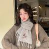 New red scarf women's winter fashion warm knitted wool Korean version of high-end atmosphere scarf tide