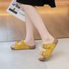 Thick-soled one-word slippers for women to wear in summer, new beach cool slippers, lazy pedal