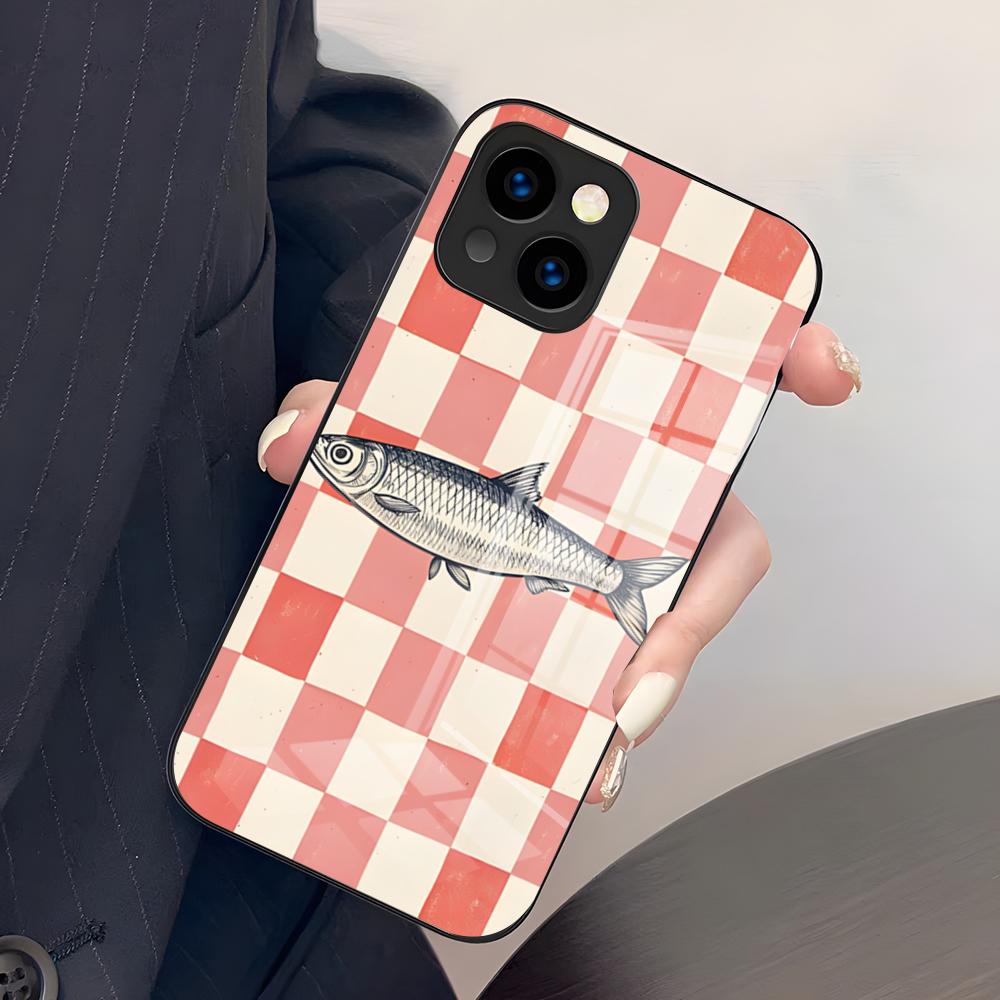 Sardinen Handyhülle Für IPhone 17 Pro Max 15 Pro 16 14 Plus 12 13 Mini 11 Pro Stoßfeste Glasabdeckung