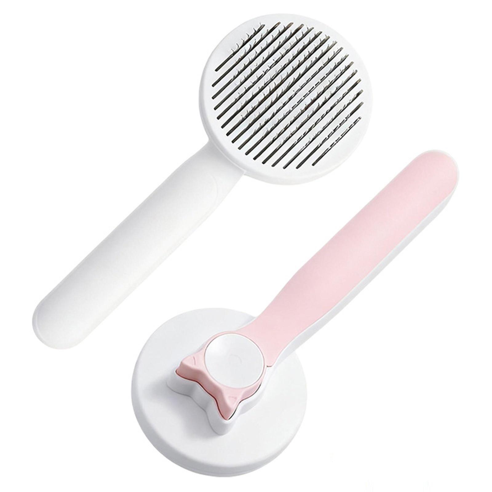 Pet Hair Removal Comb Grooming Brush for Cats Dogs Long Hair one size розовый