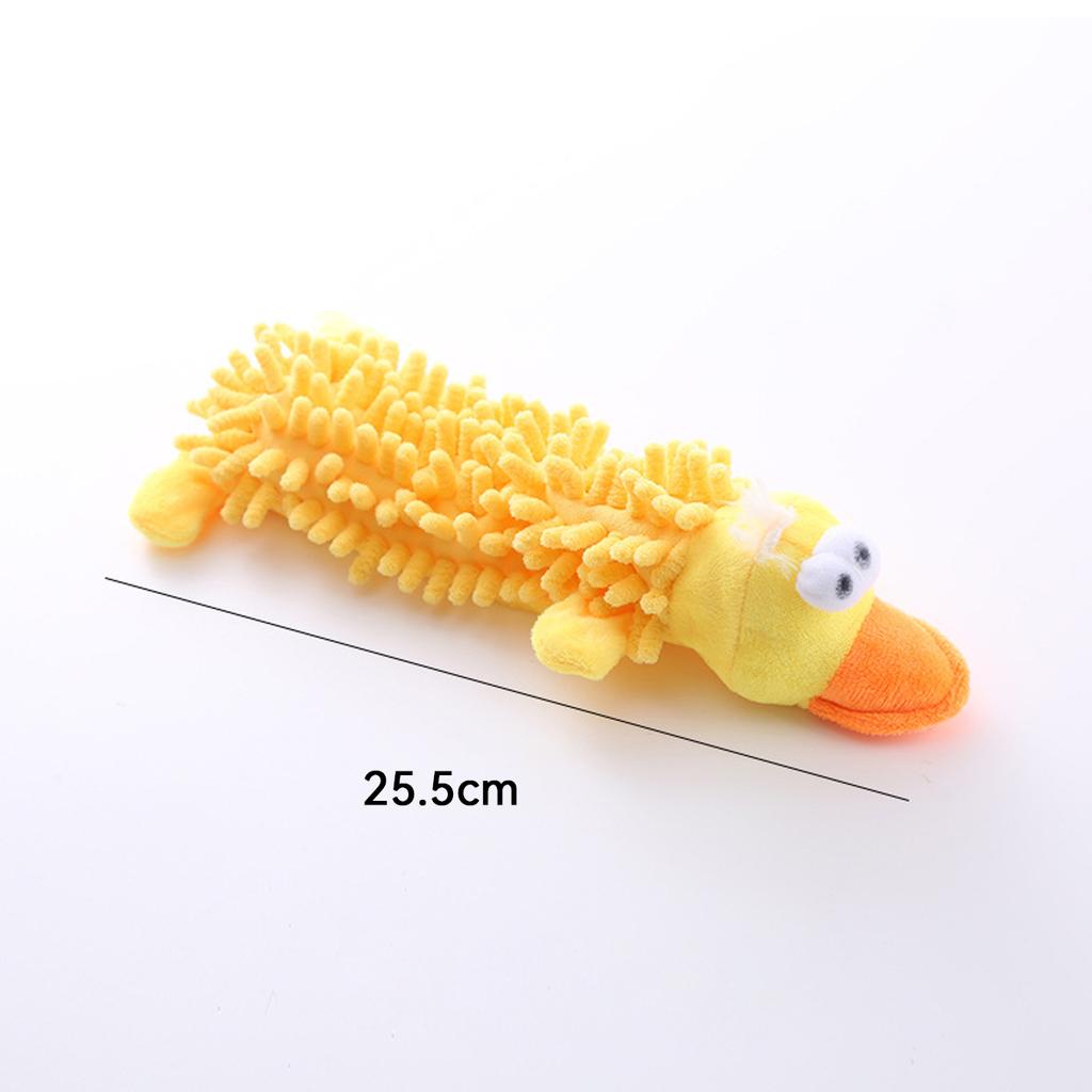 Dog Squeaky Plush Toy Long Strip Mop Fleece Animal Shape Teething Chew Molar Interactive Stress Relief Pet Toy For Dogs