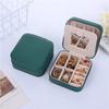 Compact Zippered Jewelry Box with Mirror – Stylish Travel Case for Rings, Earrings, and Accessories
