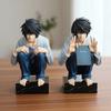 15cm/6 Inch Death Note L Lawliet Figure Squatting Pose Dual Heads GK Statue Anime Model Toy Desktop Ornament PC Case Decor Gifts