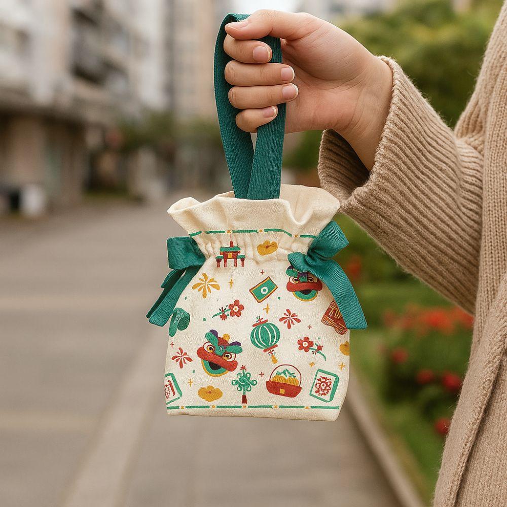 Canvas Horse Year Handbag Bag Cartoon Drawstring Bag Tote Bag Packaging Bag  Candy Storage