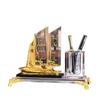 Crystal Sailboat Pen Holder: Smooth Sailing for Success