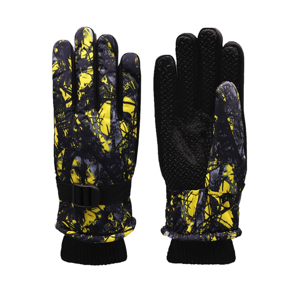 

Kids Winter Snow Non-slip Windproof Glove Buckle Mittens Motorcycle Unisex Fashion Gloves Fleece Cycling for Outdoor