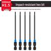 Extended S2 Air Pneumatic Screwdriver Hex Bit Set - Strong Magnetic, Super Hard, Non-slip