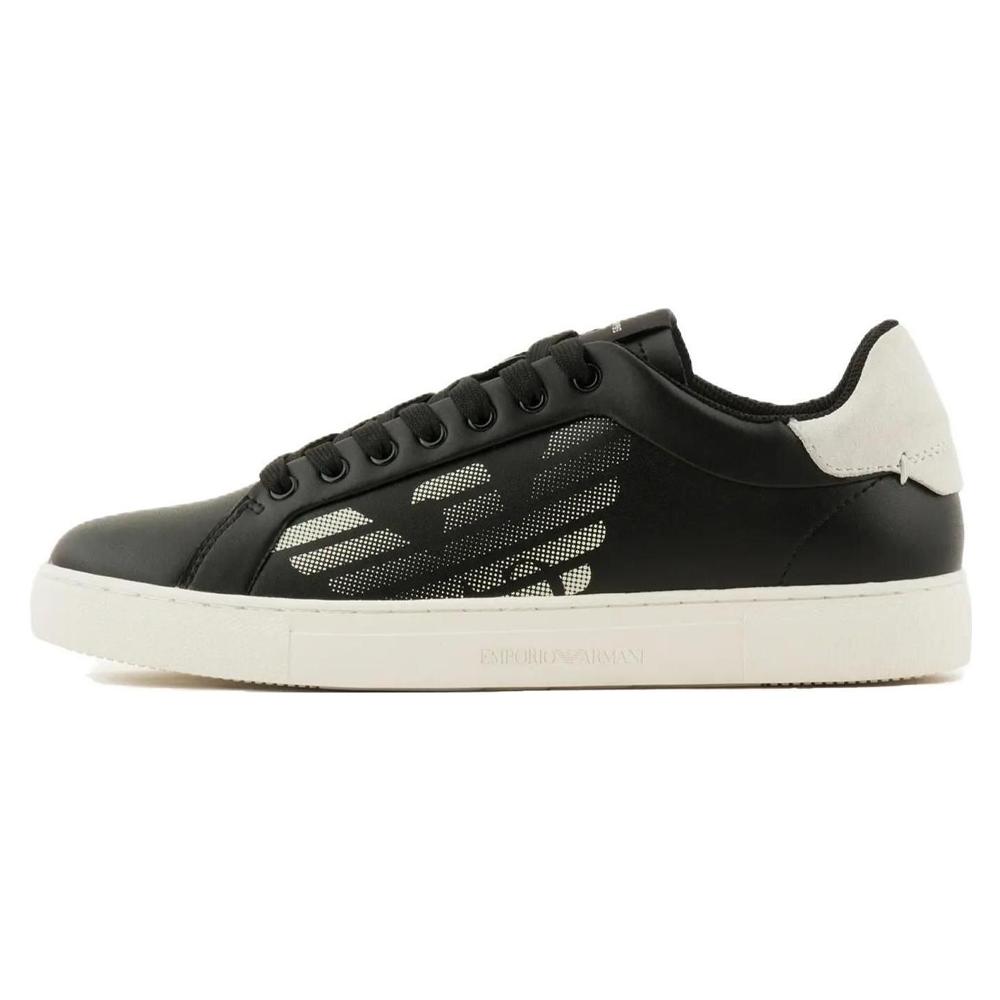 Emporio Armani Leather Versatile Fashion Low-Top Sneakers Women sneakers Black White X3X146XR098N814 39