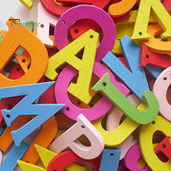 100 Stück gemischte AZ Alphabet Holzbuchstaben Knopf DIY Handwerk Nähen Scrapbooking