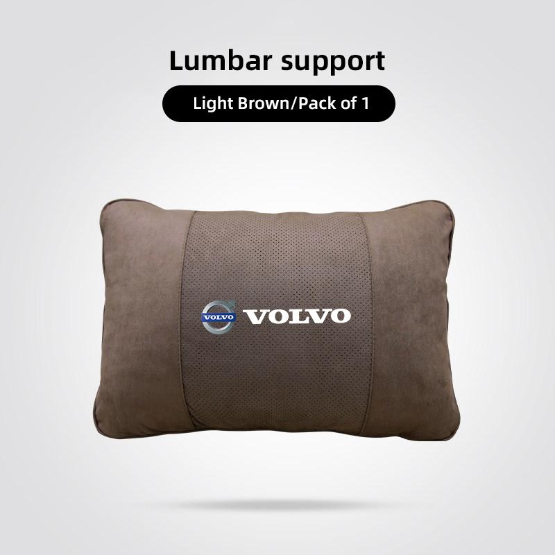 Volvo Car Suede Seat Headrest Cotton Neck Pillow For Volvo V60 V40 XC90 S60 C30 XC60 V70 S90 Rdesign Auto Interior Lumbar Pillo