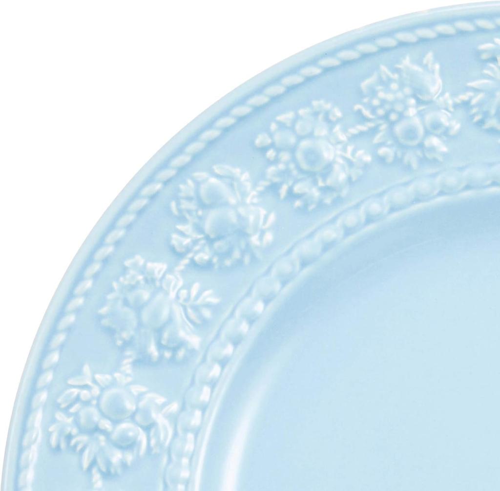 [Wedgwood Official Gift Wrapping] Festivity Pair Plates, 21cm, Ivory & Blue, Tableware, Christmas Gift, Wedding Gift, Housewarming Gift, aW1054018, Ge