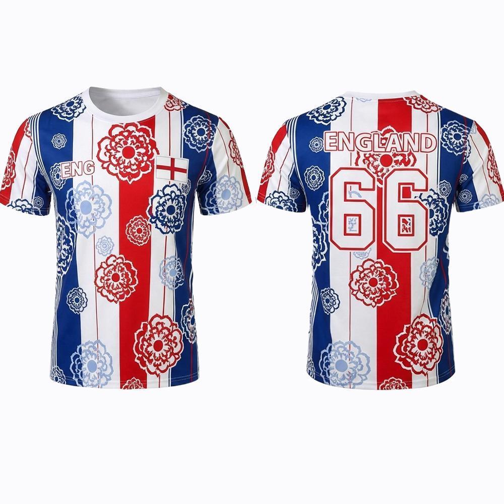 2026 New England Flag Print T-Shirt Summer Outdoor Sports Breathable Quick-Drying Soccer Jersey Men's Fan Daily Training Apparel