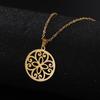 Cazador Stainless Steel Mandala Flower of Life Pendant Necklace for Women Gift  Lotus Neck Chain Amulet Jewelry Wholesale
