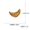 Trend Croissant Brooches For Men Women Couple Metal Pins Fashion Vintage Jewelry Gifts